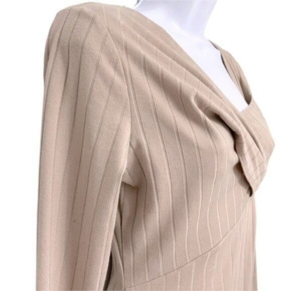 Revolve ASTR The Label Dress Long Sleeve Twist Front Dress In Oatmeal Size Small - Picture 5 of 9